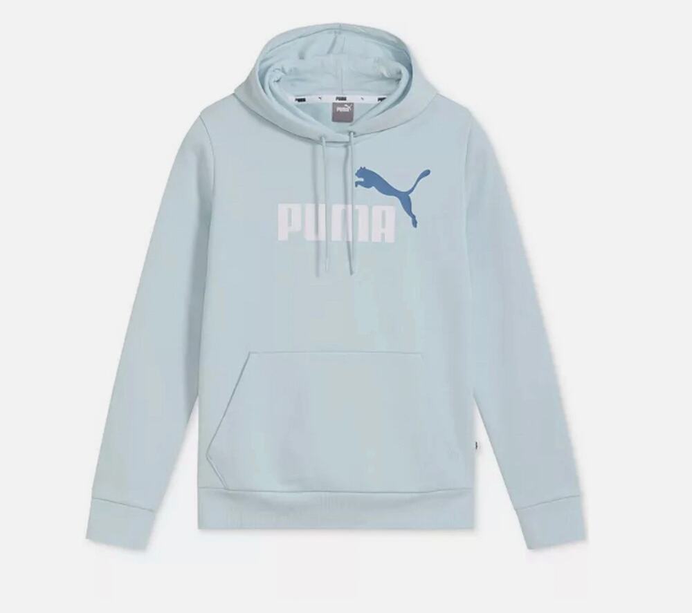 PUMA Womens Essentials Big Logo Hoodie Small Blue Frosted Dew Sweatshirt NWT